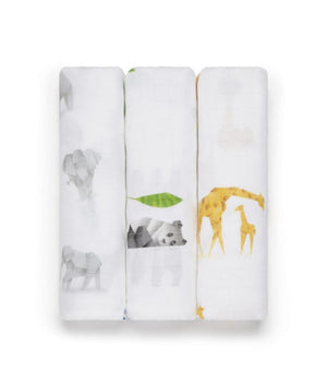 Panda London Bamboo Origami Muslins x3 Pack - Large - Plastic Freedom
