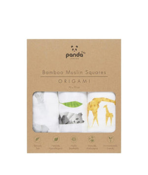 Panda London Bamboo Origami Muslins x3 Pack - Large - Plastic Freedom