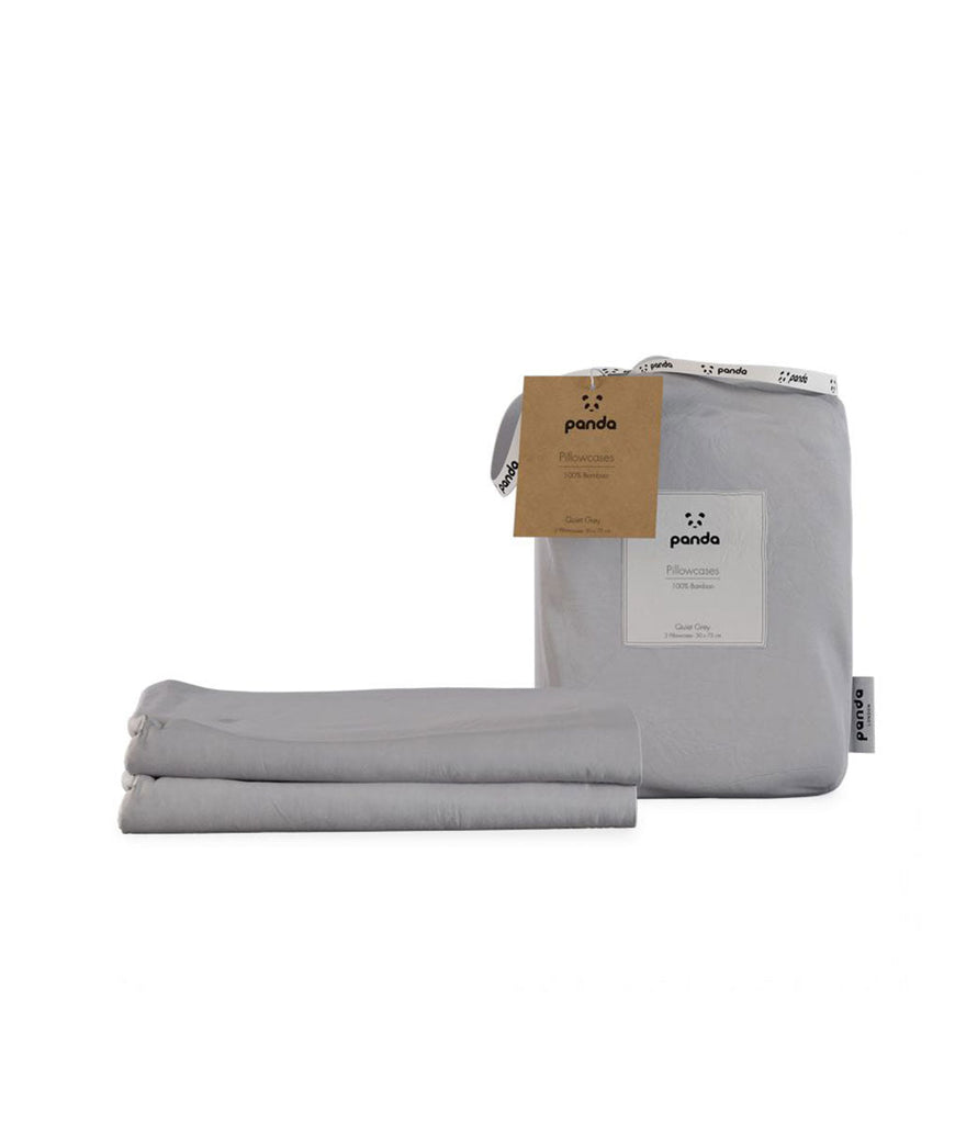 Panda London Bamboo Pillowcase Quiet Grey - x2 Pack - Plastic Freedom