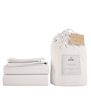 Panda London Complete Bamboo Bedding Set - Pure White - Plastic Freedom
