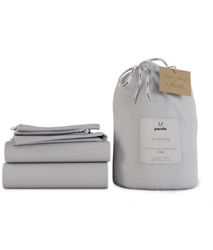 Panda London Complete Bamboo Bedding Set - Quiet Grey - Plastic Freedom