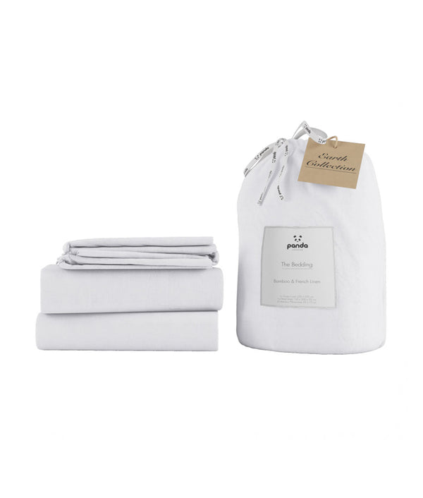 Panda London Complete Bamboo & French Linen Bedding - Coconut White - Plastic Freedom