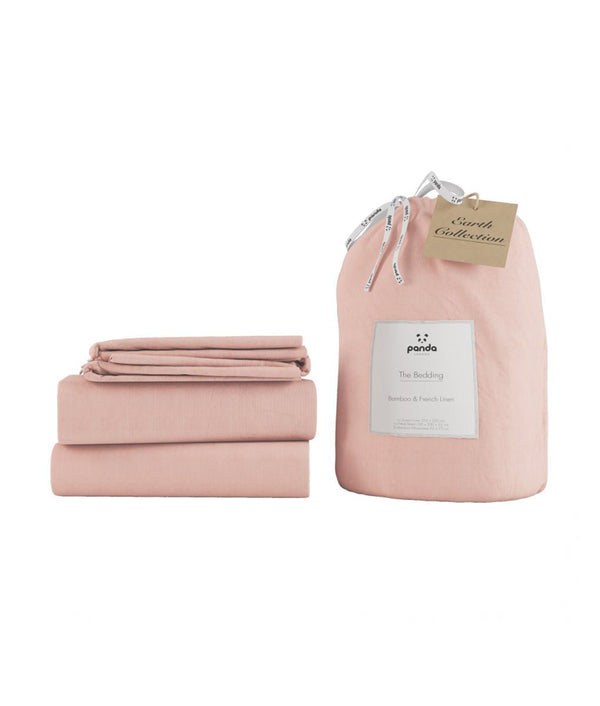 Panda London Complete Bamboo & French Linen Bedding - Himalayan Pink - Plastic Freedom