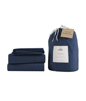 Panda London Complete Bamboo & French Linen Bedding - Midnight Navy - Plastic Freedom