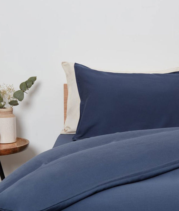 Panda London Complete Bamboo & French Linen Bedding - Midnight Navy - Plastic Freedom
