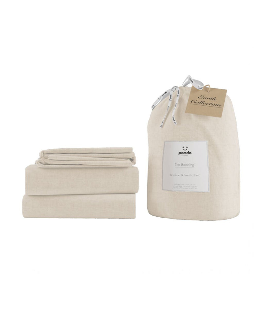 Panda London Complete Bamboo & French Linen Bedding - Natural - Plastic Freedom