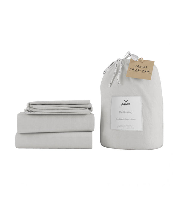Panda London Complete Bamboo & French Linen Bedding - Silver Lining Grey - Plastic Freedom
