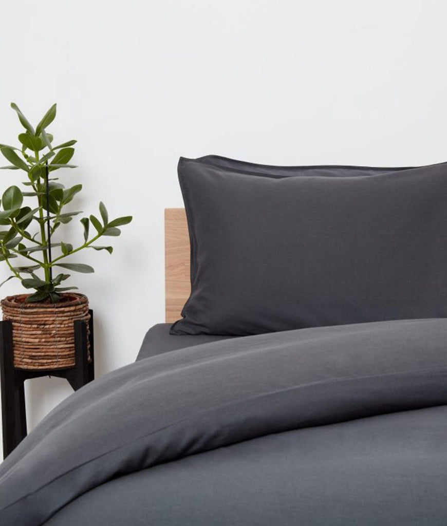 Panda London Complete Bamboo & French Linen Bedding - Slate Grey - Plastic Freedom