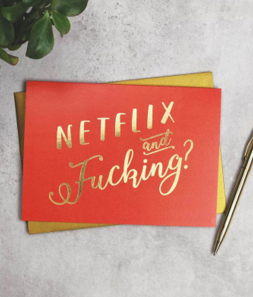 Paper Plane Netflix And Fucking Gold Foil Card - Plastic Freedom