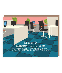 Paper Plane Shitty Carpet Sorry You're Leaving Card - Plastic Freedom