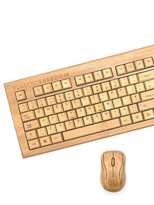 Plastic Freedom Bamboo Keyboard & Mouse Set - Condensed - Plastic Freedom