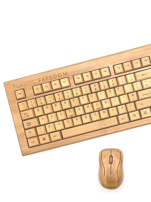 Plastic Freedom Bamboo Keyboard & Mouse Set - Condensed - Plastic Freedom