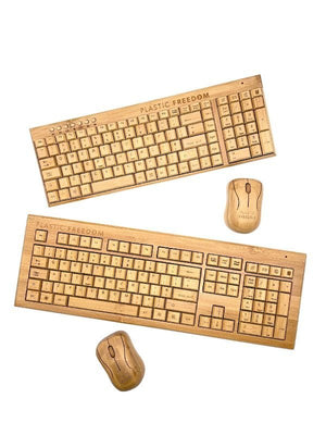 Plastic Freedom Bamboo Keyboard & Mouse Set - Condensed - Plastic Freedom