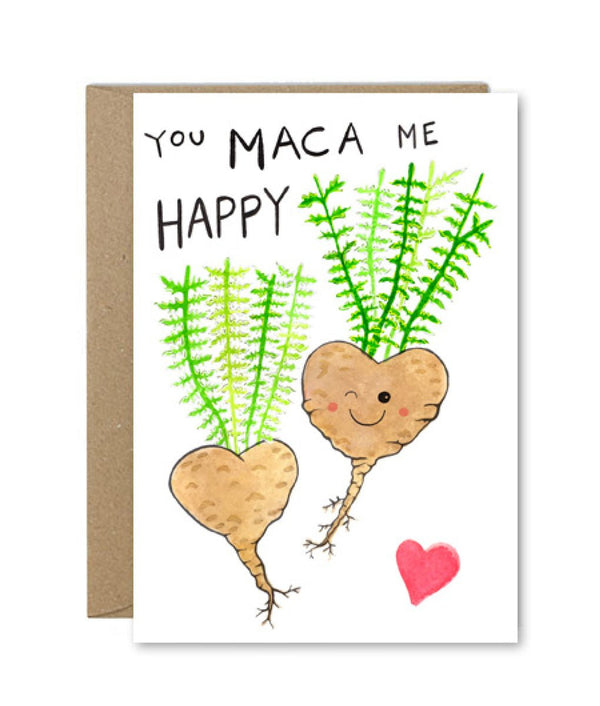 Rose & Daff You Maca Me Happy Card - Plastic Freedom