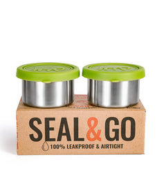 Elephant Box Seal & Go Leakproof Stainless Steel Snack Pots Duo