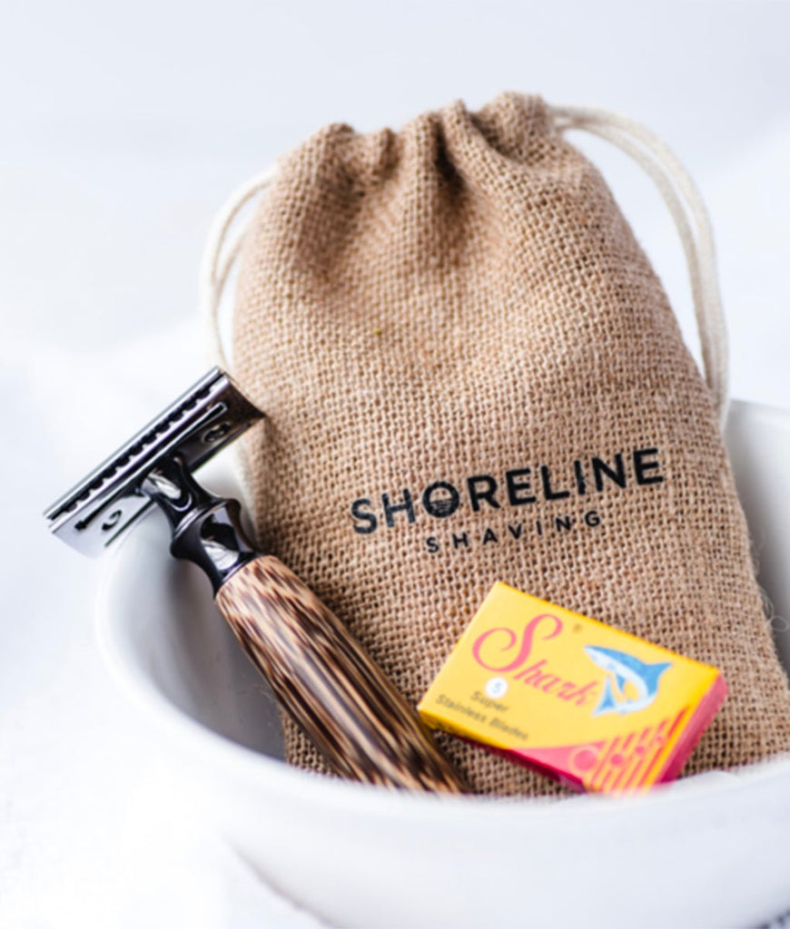 Shoreline Shaving Bamboo Safety Razor Travel Set - Plastic Freedom