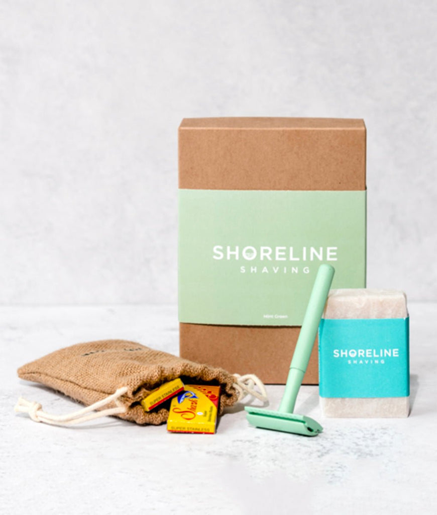 Shoreline Shaving Metal Safety Razor Kit - Plastic Freedom