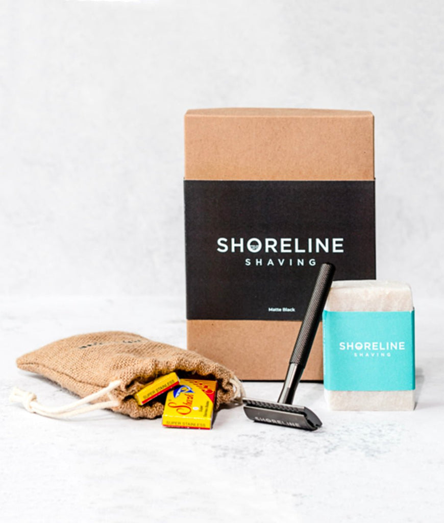 Shoreline Shaving Metal Safety Razor Kit - Plastic Freedom