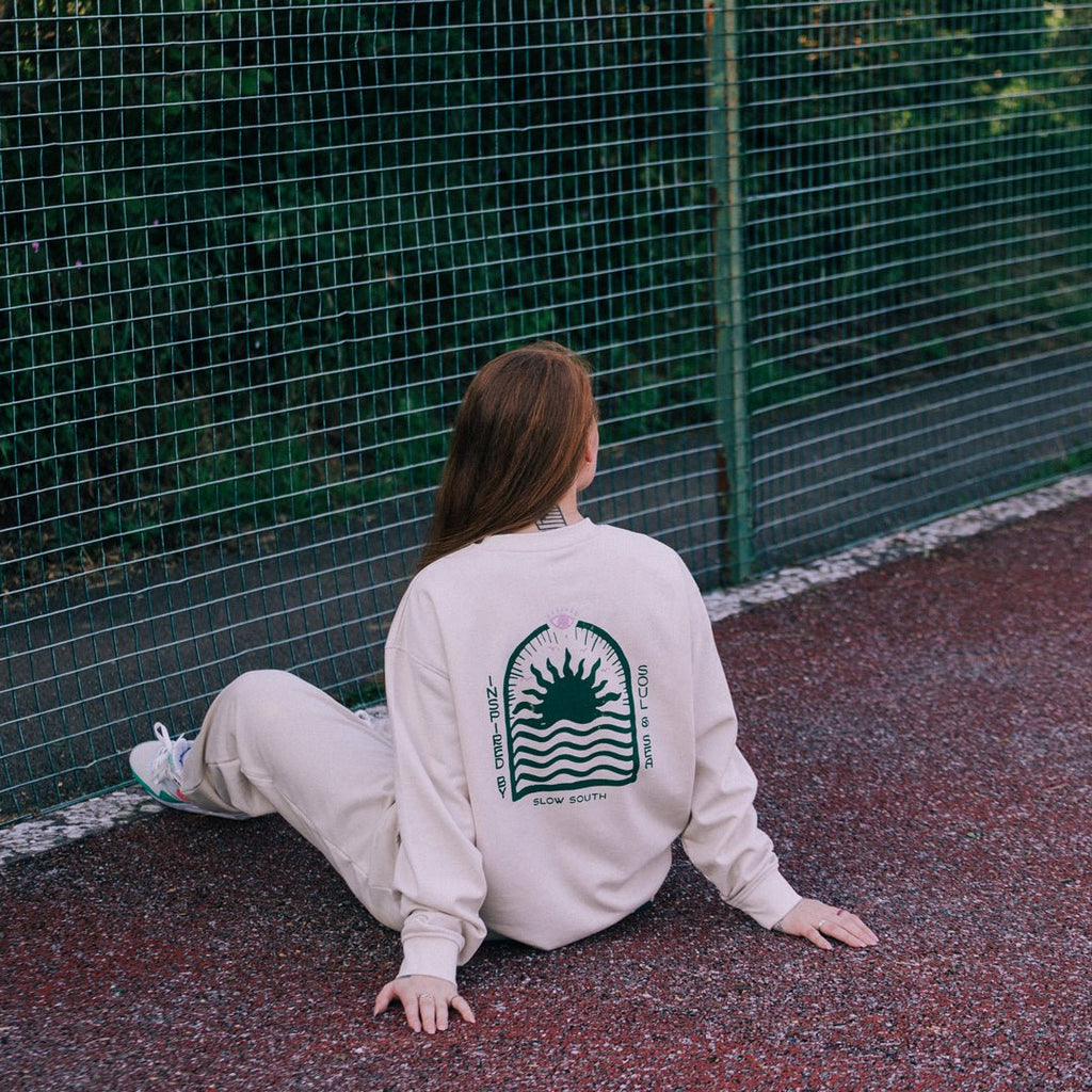 Slow South Golden Hour Sweater - Light Stone - Plastic Freedom