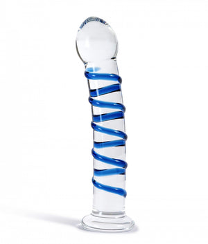 The Natural Love Company Tansy Ribbed Glass Dildo - 7” - Plastic Freedom