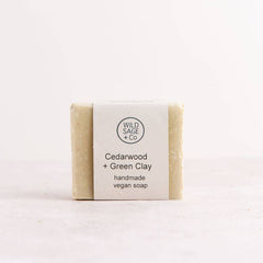 Wild Sage + Co Cedarwood & Green Clay Soap Bar - 100g - Plastic Freedom