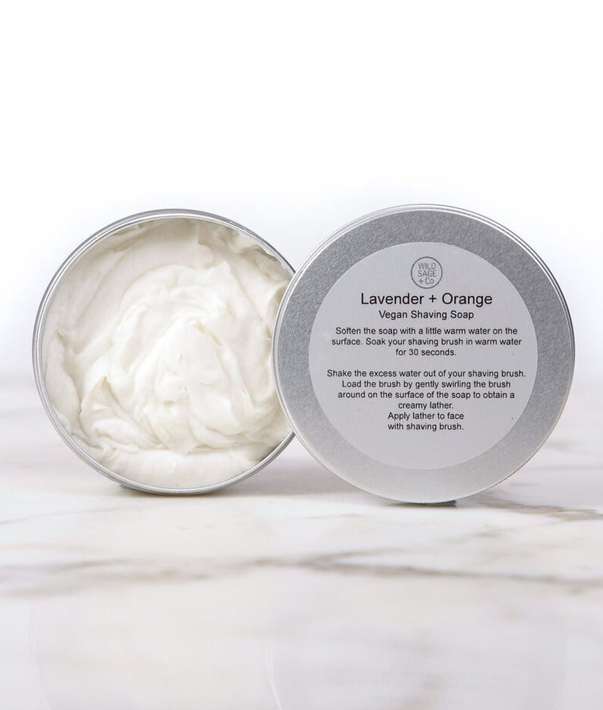 Wild Sage + Co Lavender & Orange Shaving Soap - 130ml - Plastic Freedom