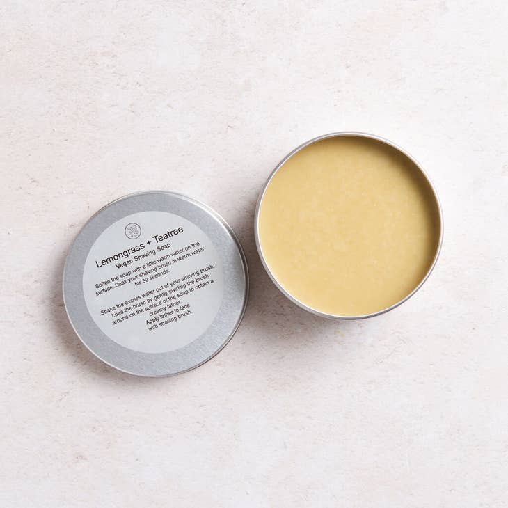 Wild Sage + Co Lemongrass & Tea Tree Shaving Soap - 150ml - Plastic Freedom