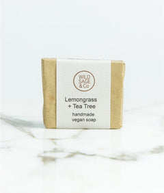 Wild Sage + Co Lemongrass & Tea Tree Soap Bar - 100g - Plastic Freedom
